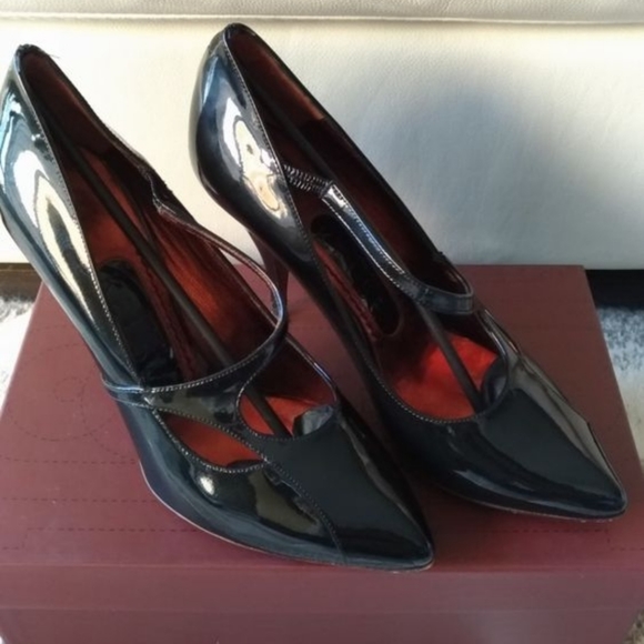 Jonathan Kelsey Designer Leather Patent Heels - Picture 1 of 5